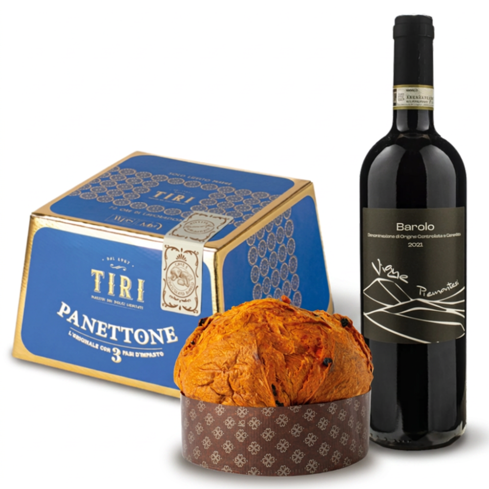 Tiri Coffee and White Chocolate Panettone & Vigne Piemontesi Barolo 2021