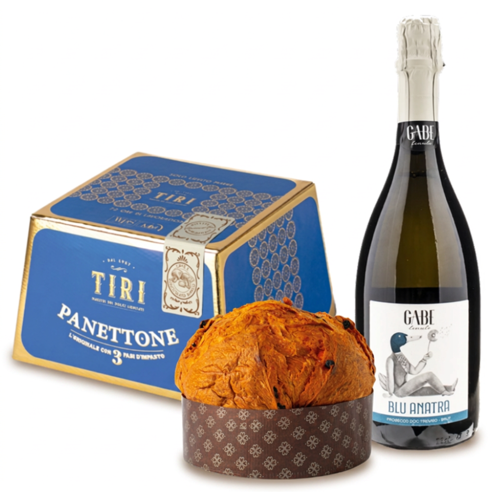Tiri Panettone Café et Chocolat Blanc & Gabe Prosecco Blu Anatra Brut