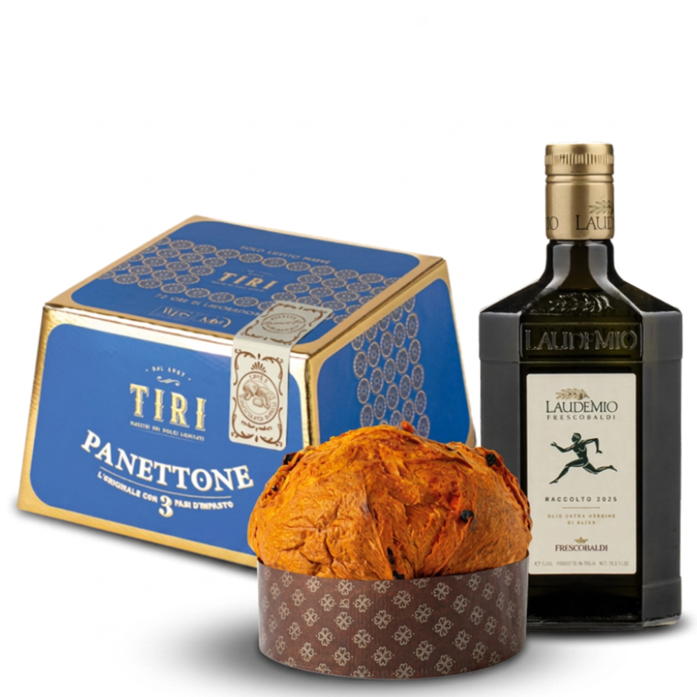Tiri Coffee and White Chocolate Panettone & Laudemio Extra Virgin Olive Oil 0.5L