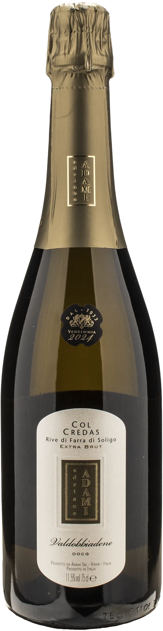 Adami Valdobbiadene Prosecco Rive di Farra di Soligo Extra Brut Col Credas 2024