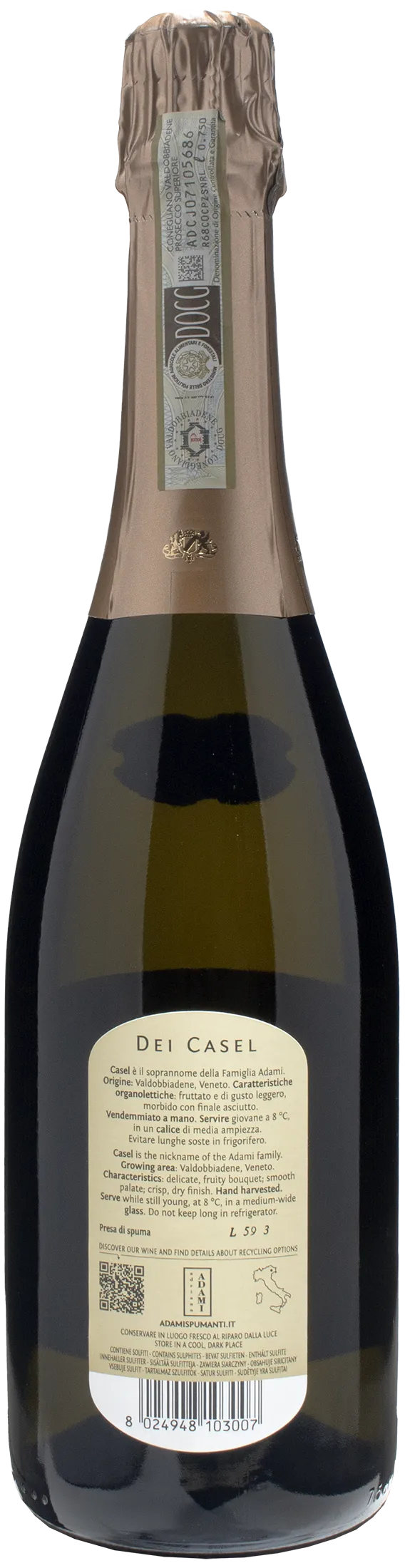 Adami Valdobbiadene Prosecco Superiore dei Casel Extra Dry