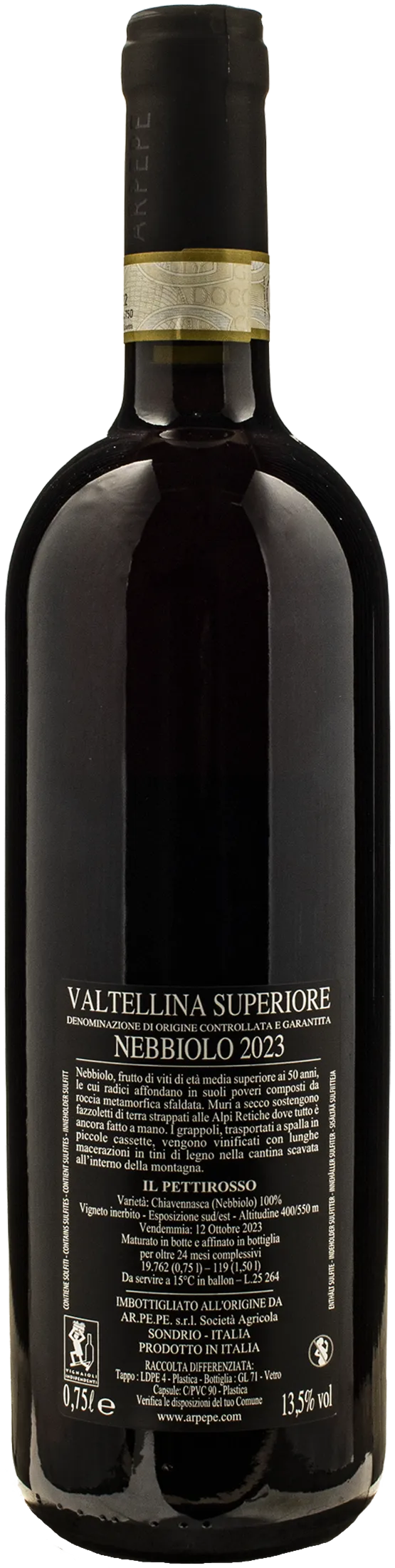 Ar.Pe.Pe Valtellina Superiore Nebbiolo Il Pettirosso 2023