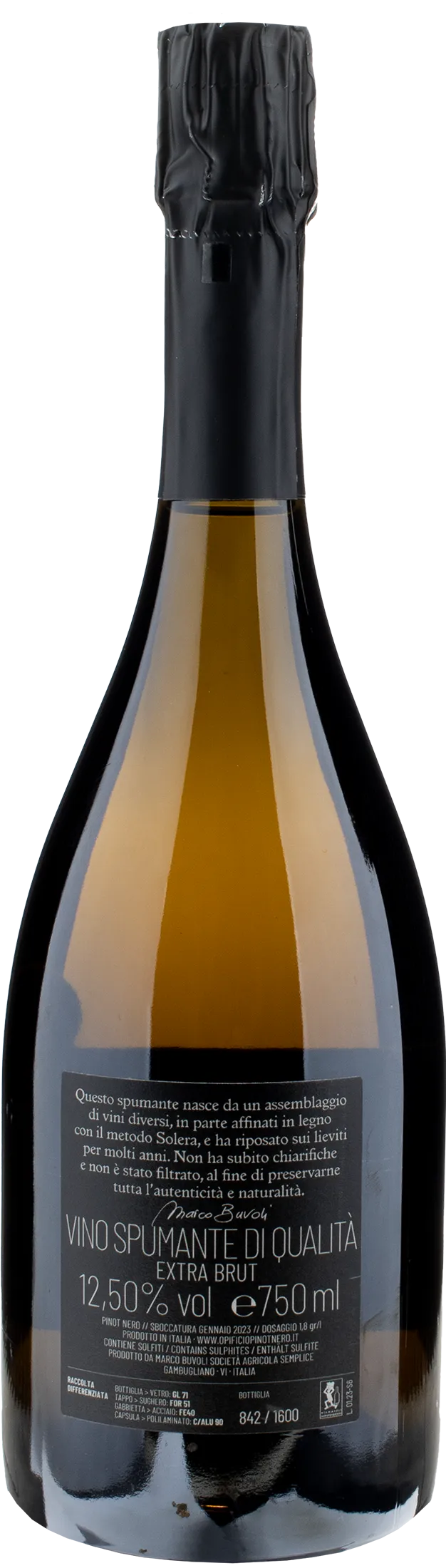Buvoli Super Sei Metodo Classico Blanc de Noirs Extra Brut
