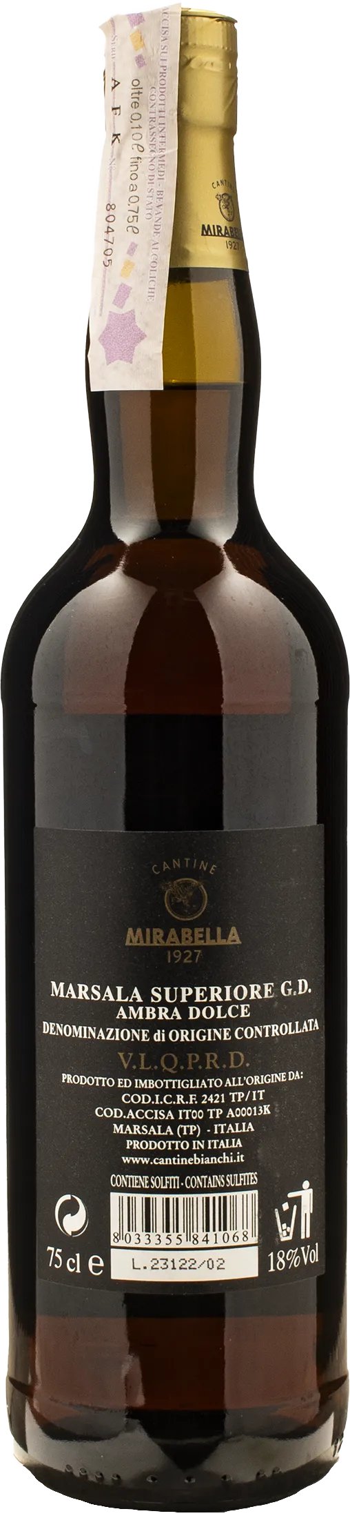 Cantine Mirabella Marsala Superiore G.D. Ambra Dolce