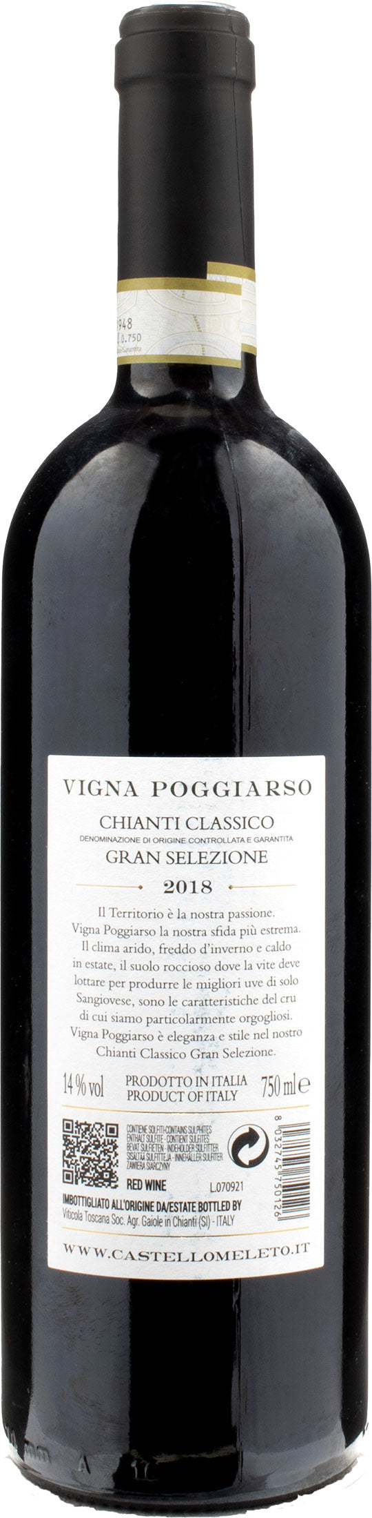 Castello di Meleto Chianti Classico Gran Selezione Vigna del Poggiarso 2019