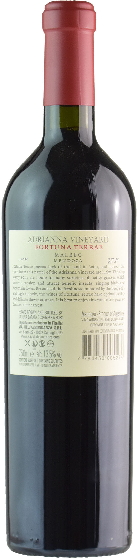 Catena Zapata Adrianna Vineyard Fortuna Terrae Malbec 2017