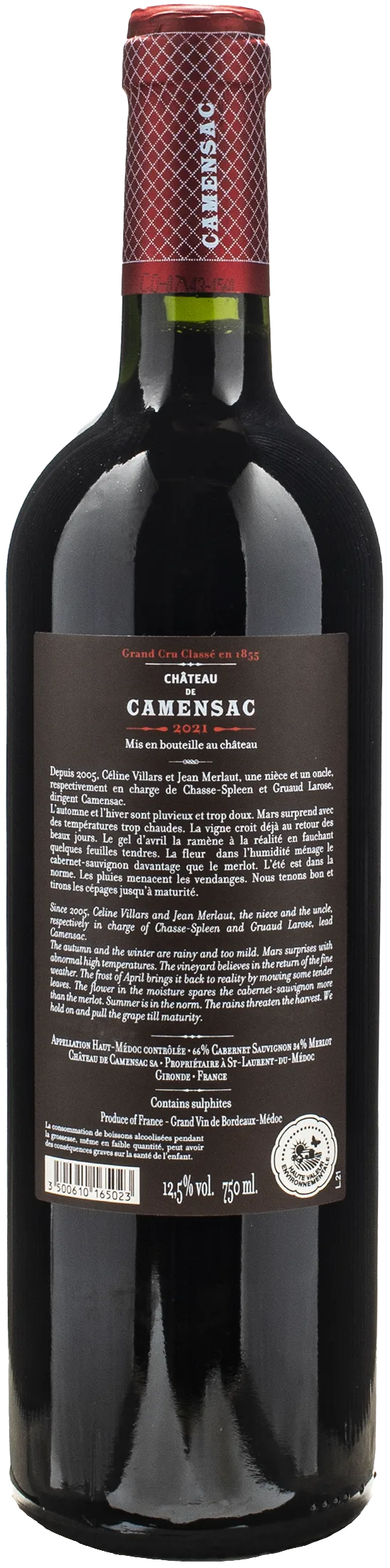 Chateau de Camensac Grand Cru Haut Medoc 2021