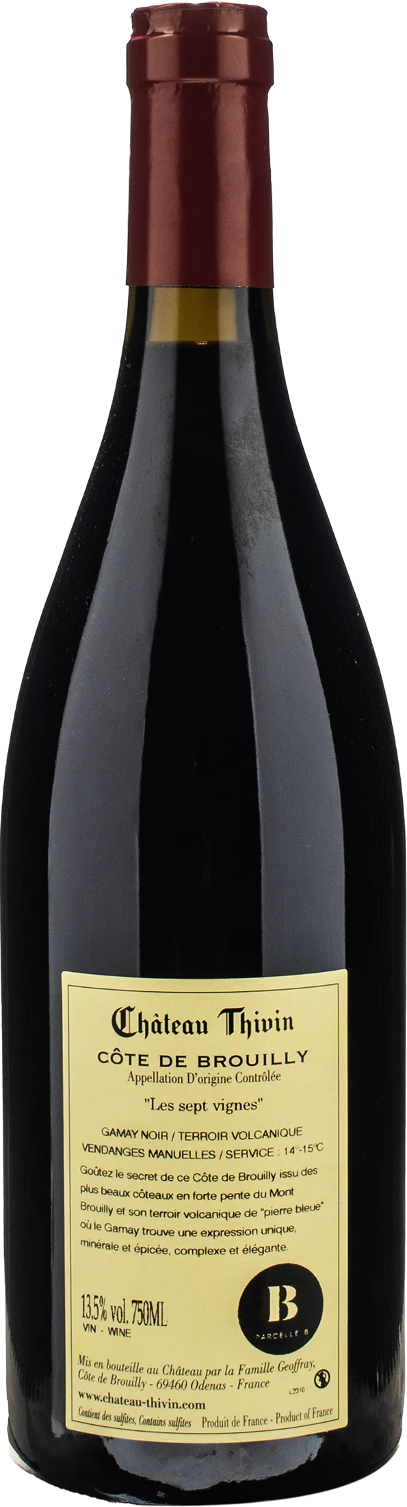 Chateau Thivin Cote de Brouilly Les Sept Vignes 2023