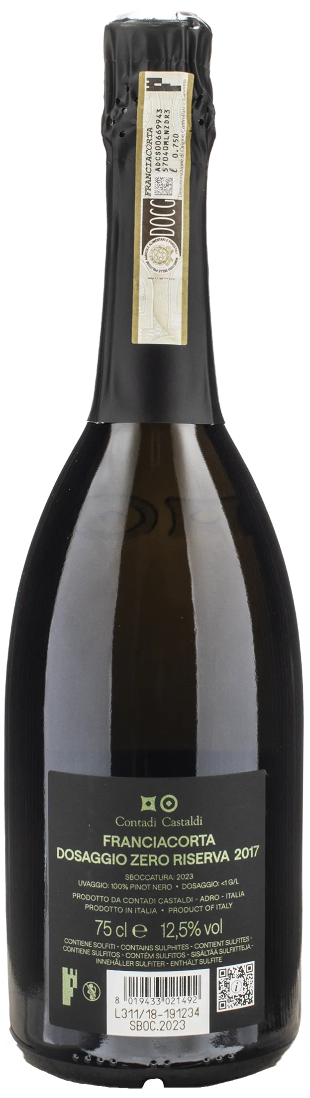 Contadi Castaldi Franciacorta Pinonero Natura Dosaggio Zero Riserva 2017