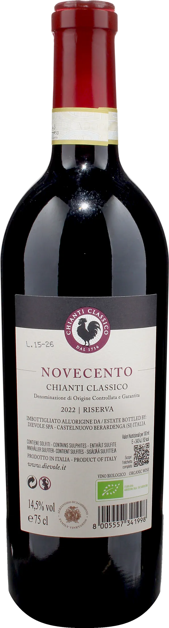 Dievole Chianti Classico Novecento Riserva 2022