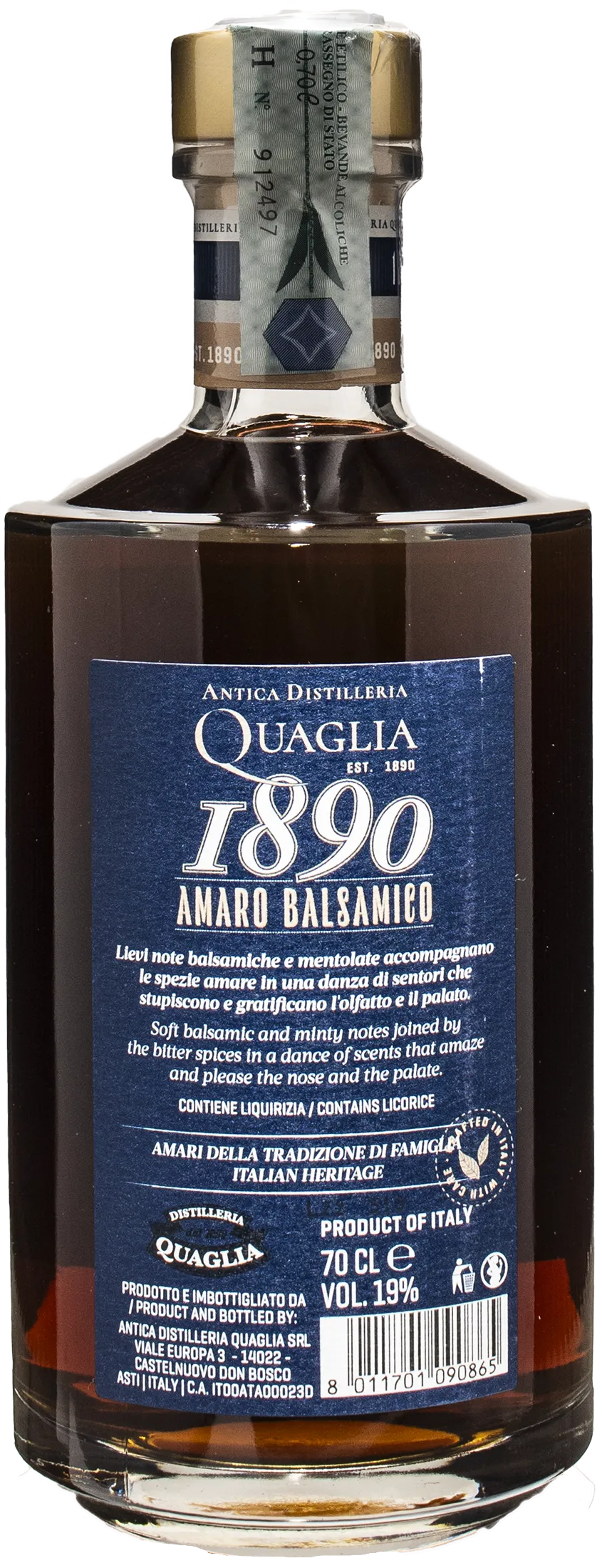 Distilleria Quaglia Amaro Balsamico 1890 0.7L