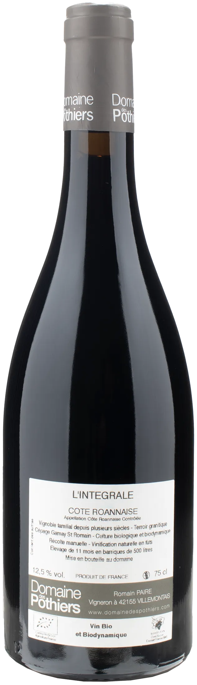 Domaine des Pothiers Cote Roannaise Rouge L'Integrale 2022