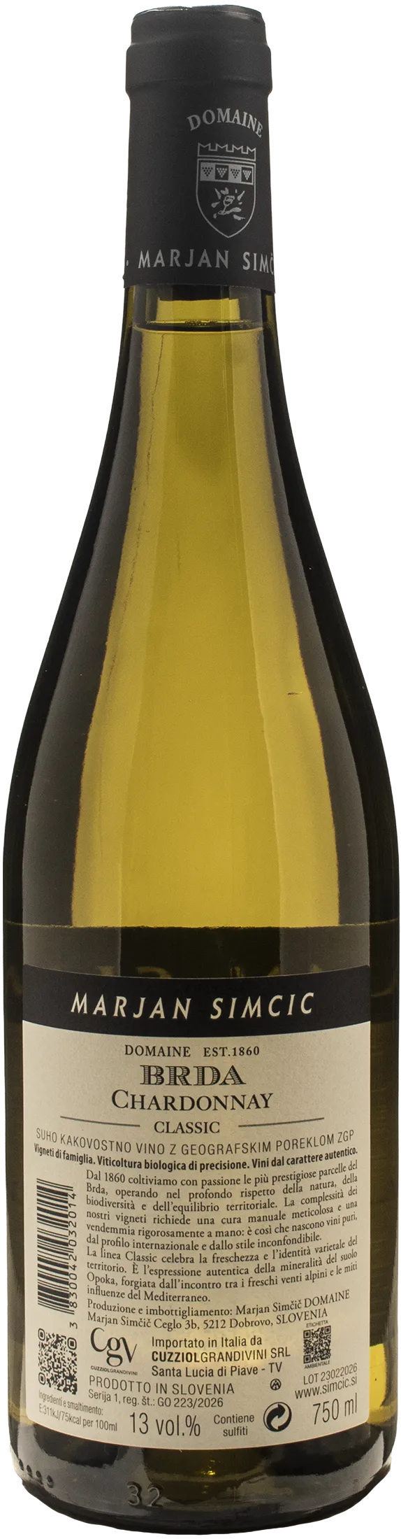 Domaine Marjan Simcic BRDA Classic Chardonnay 2025