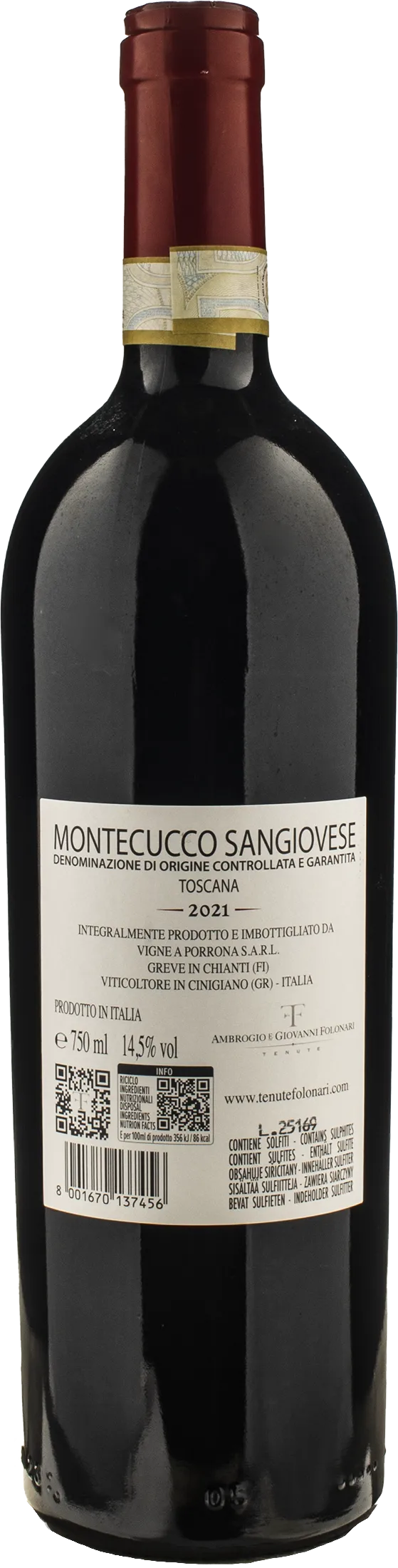Folonari Tenute Vigne a Porrona Montecucco Sangiovese 2021