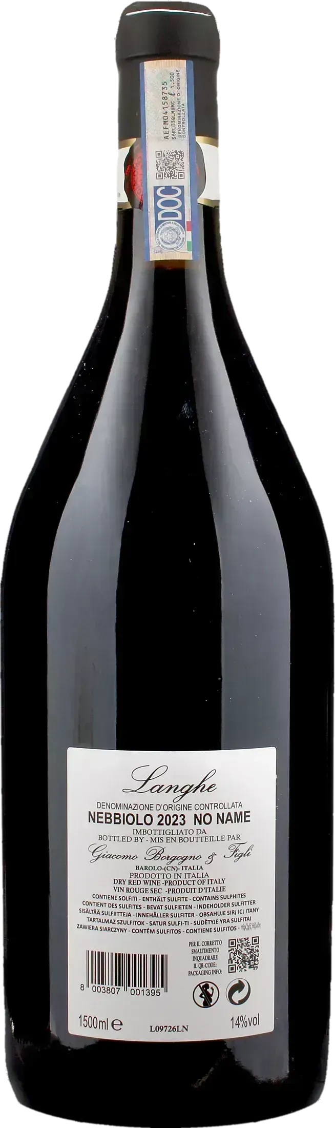 Giacomo Borgogno Langhe Nebbiolo No Name Magnum 2023