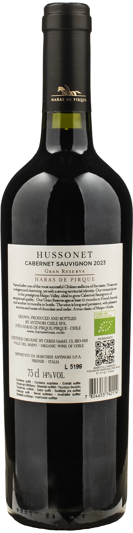 Haras de Pirque Hussonet Cabernet Sauvignon Gran Reserva 2023