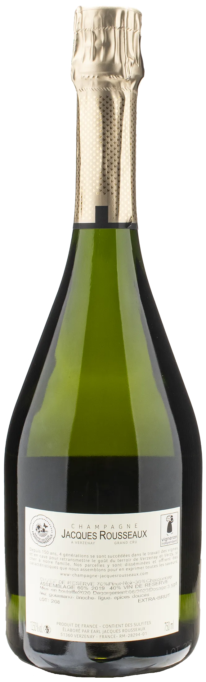 Jacques Rousseaux Champagne Grand Cru Cuvee de Reserve Extra Brut