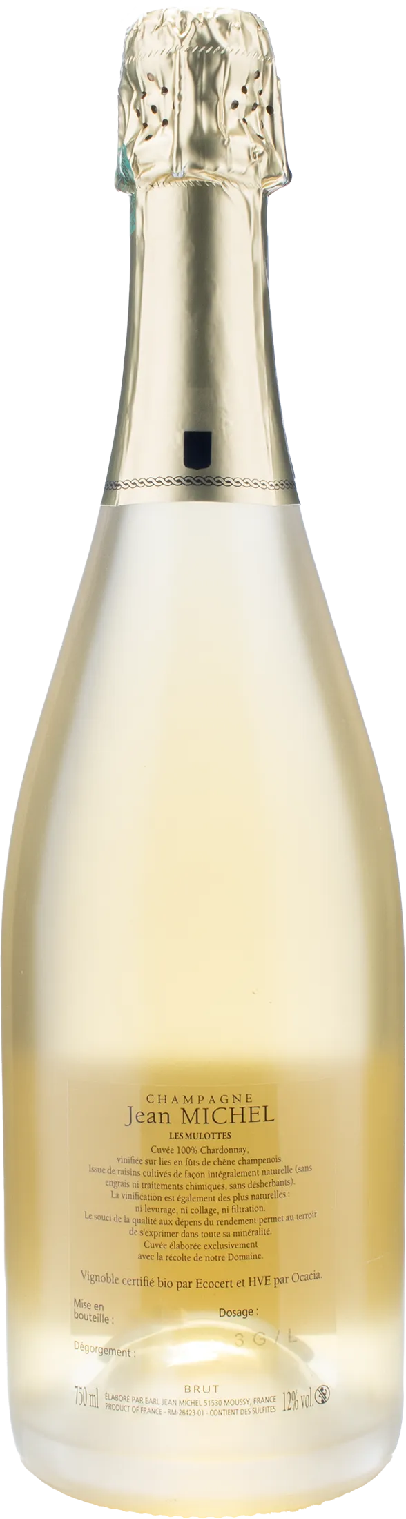 Jean Michel Champagne Cuvee Les Mulottes Extra Brut 2015