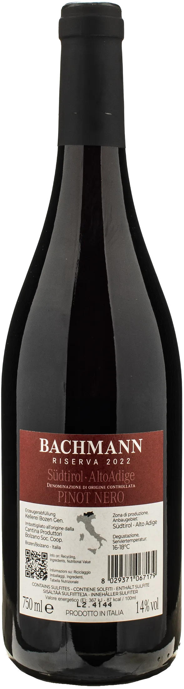 Kellerei Bozen Pinot Nero Riserva Bachmann 2022