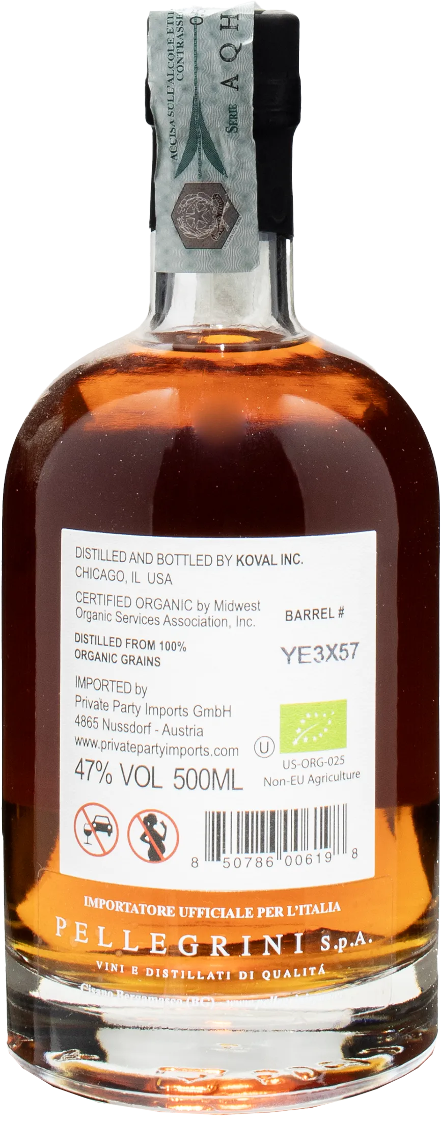 Koval Bourbon Whiskey Single Barrel 0.5L