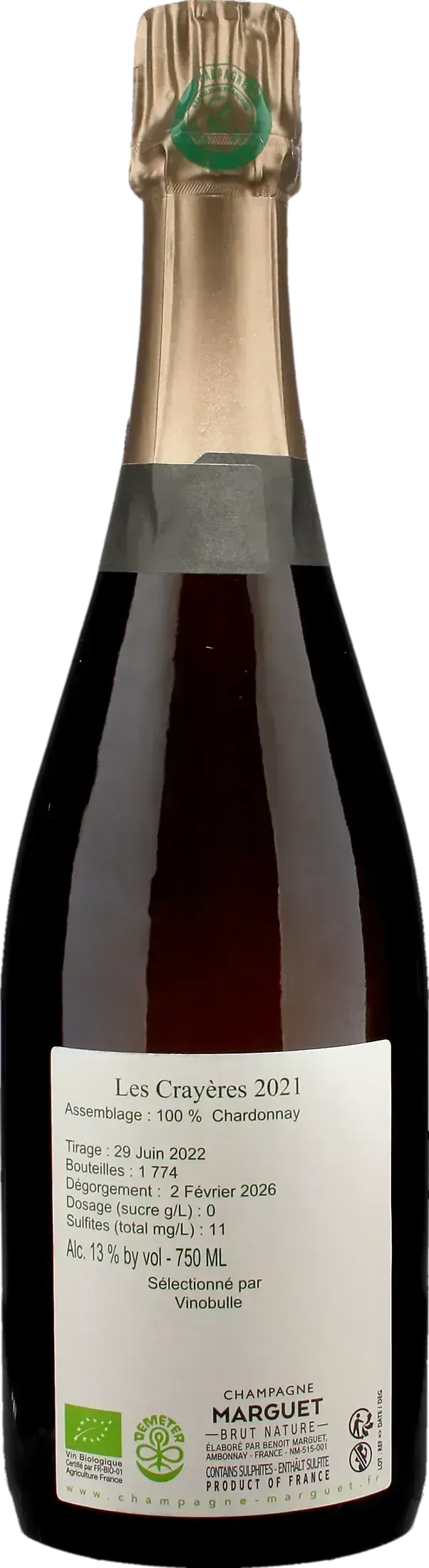 Marguet Champagne Grand Cru Les Crayeres Brut Nature 2021