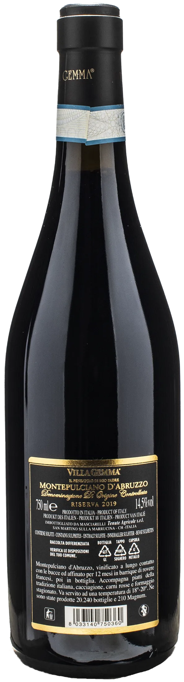 Masciarelli Montepulciano d'Abruzzo Villa Gemma Riserva 2019