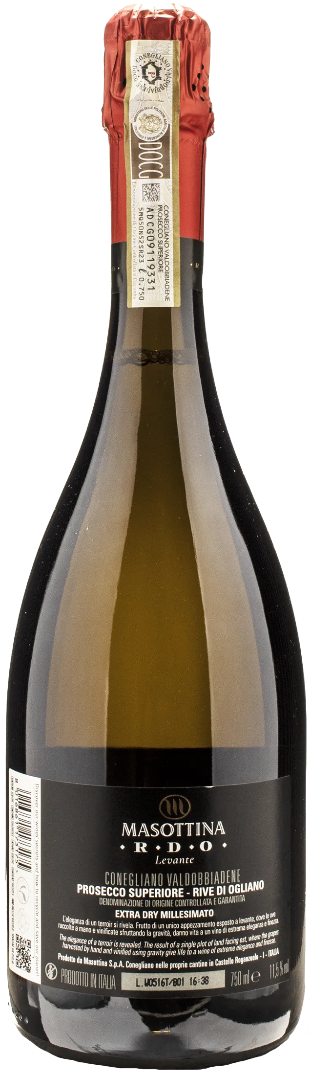 Masottina Conegliano Valdobbiadene Prosecco Superiore Rive di Ogliano Levante Extra Dry 2022