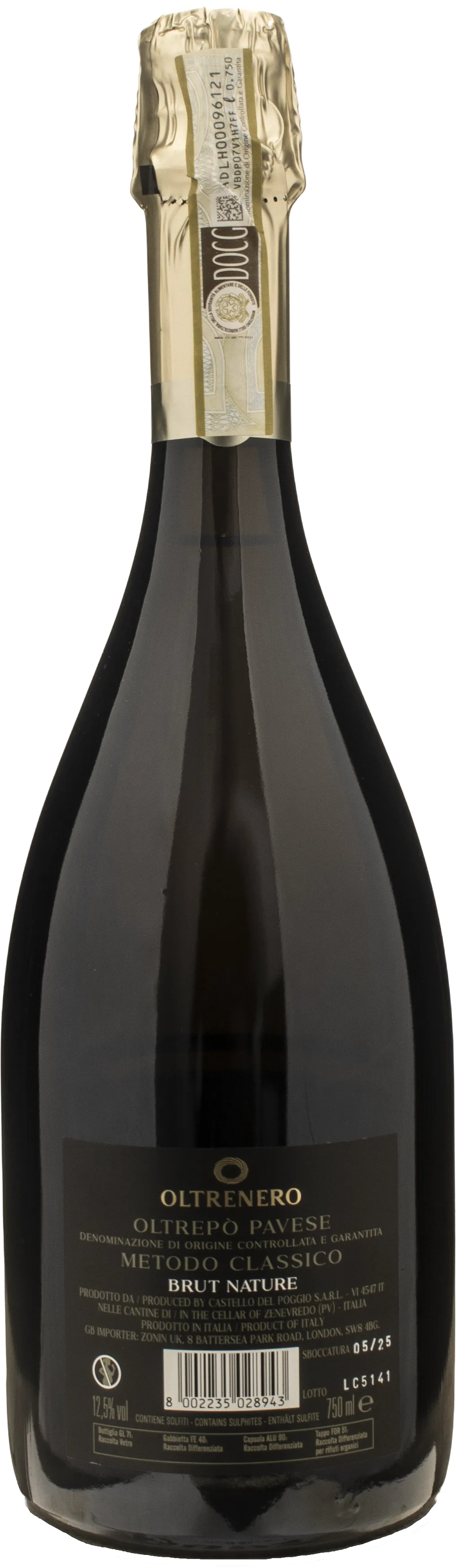 Oltrenero Oltrepo Pavese Metodo Classico Pinot Nero Brut Nature 2020