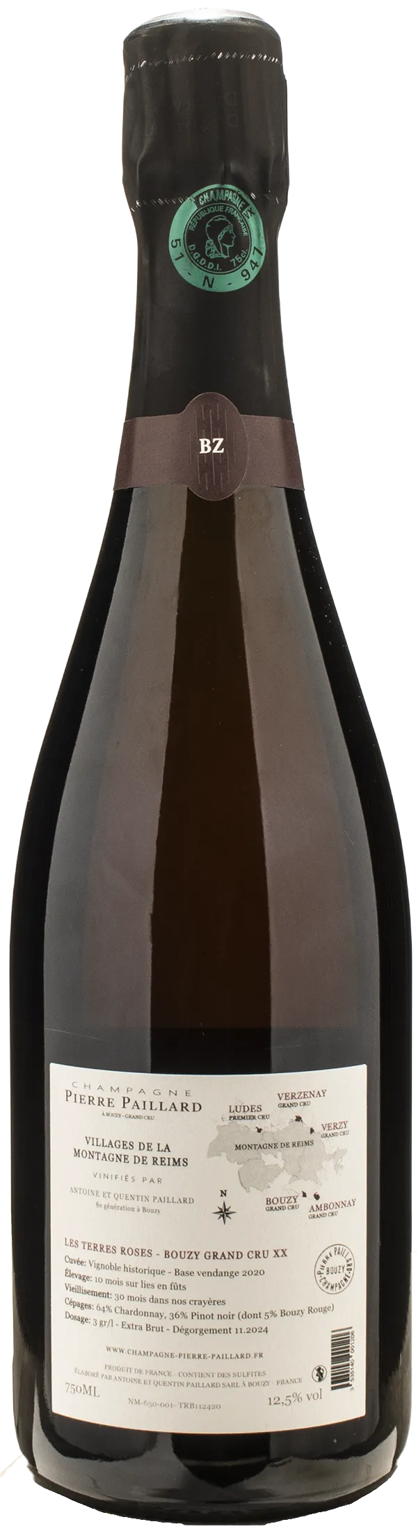 Pierre Paillard Champagne Grand Cru Extra Brut Rosè Les Terres Roses 2020