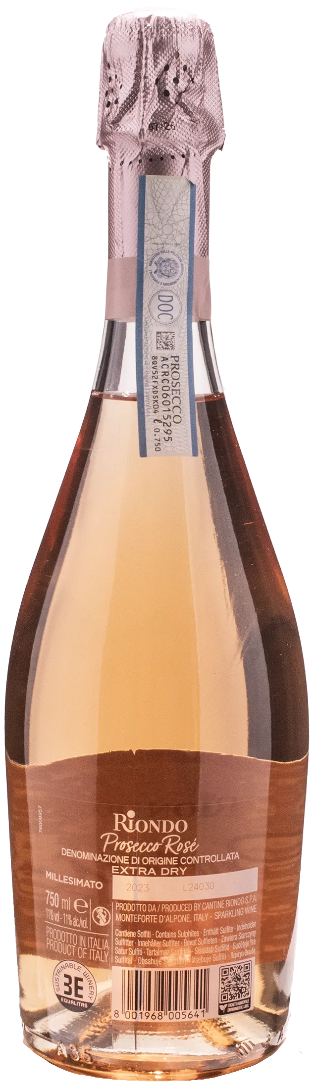 Riondo Prosecco Rosè Millesimato Extra Dry 2023