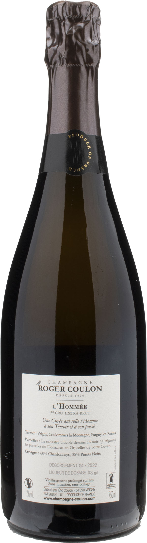 Roger Coulon Champagne 1er Cru Extra Brut L'Hommee