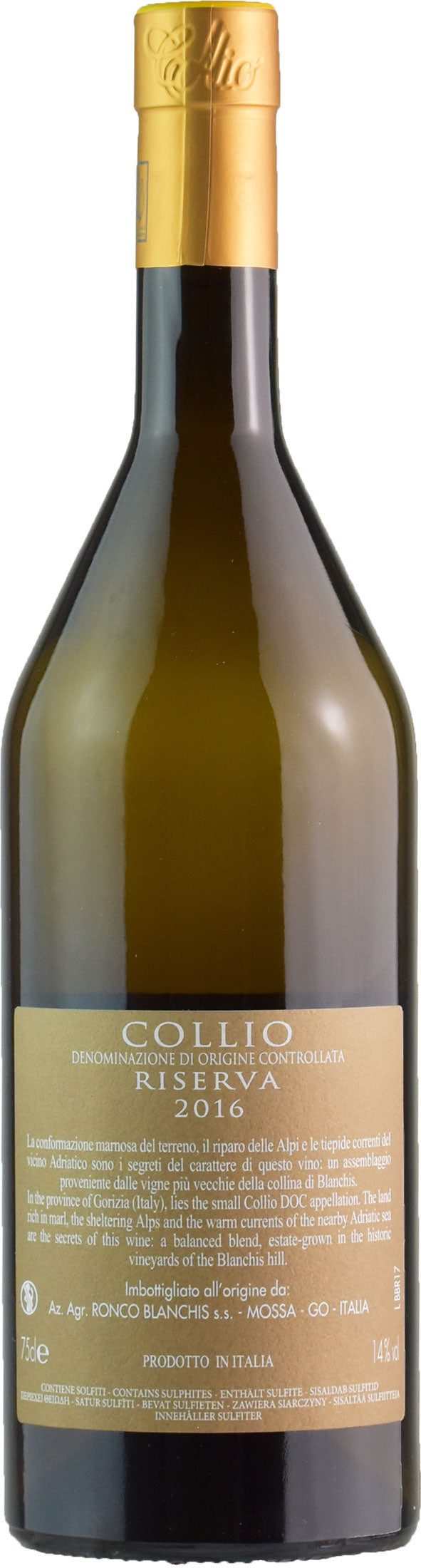 Ronco Blanchis Collio Bianco Riserva 2016