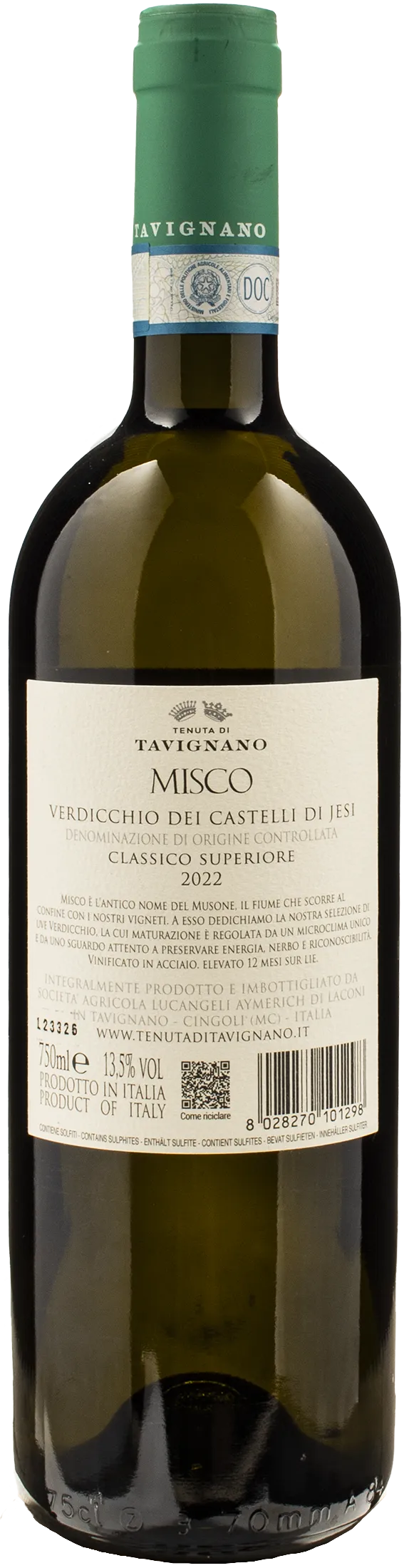 Tenuta di Tavignano Verdicchio dei Castelli di Jesi Classico Superiore Misco 2022