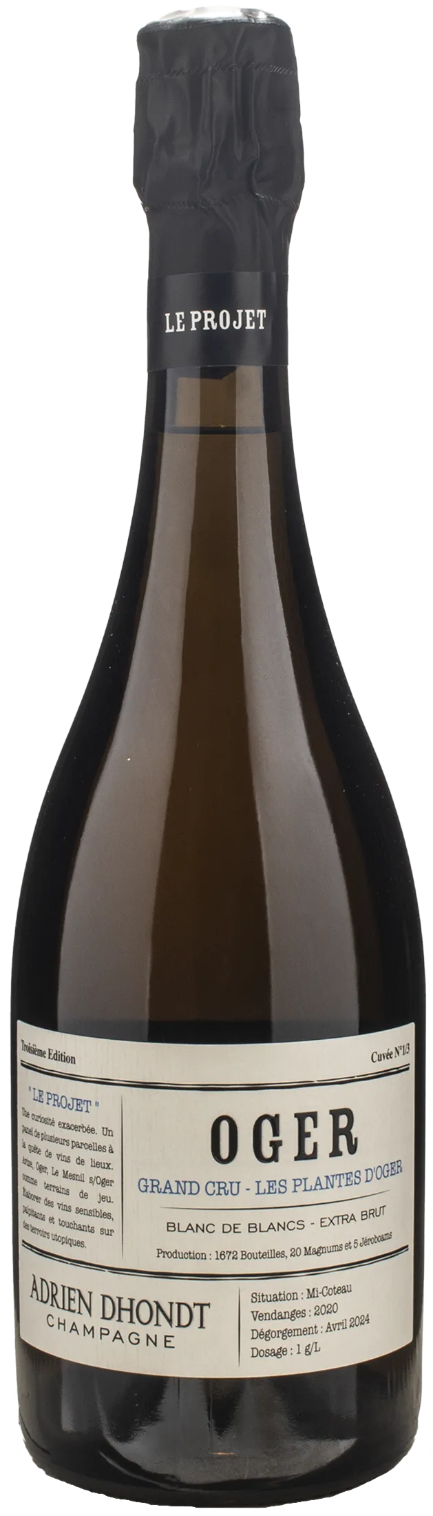 Adrien Dhondt Champagne Les Plantes d'Oger Grand Cru Blanc De Blancs Brut Nature 2020