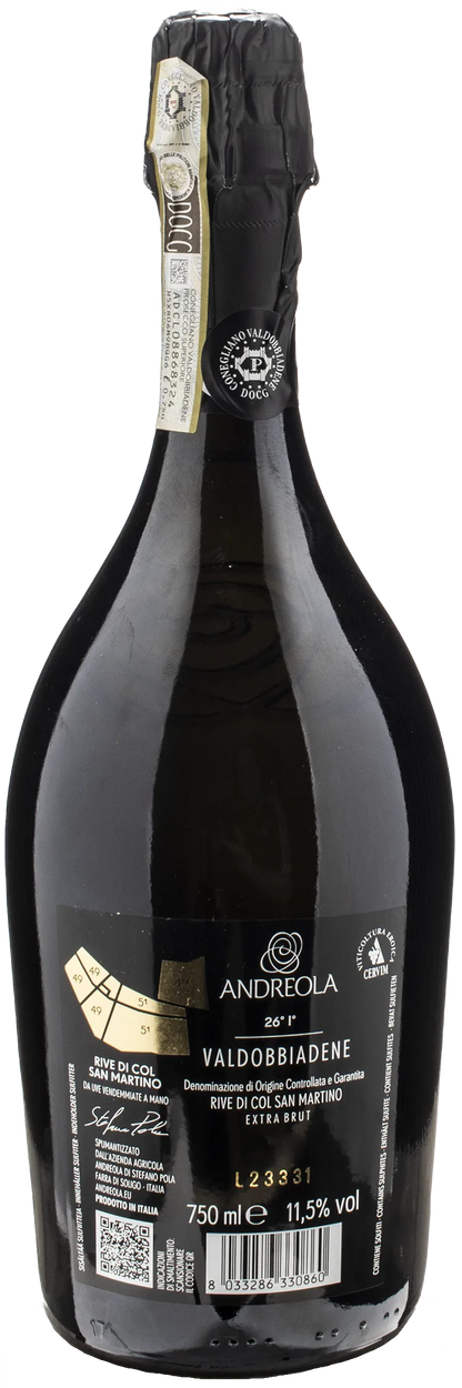 Andreola Valdobbiadene 26 Primo Rive di Col San Martino Extra Brut