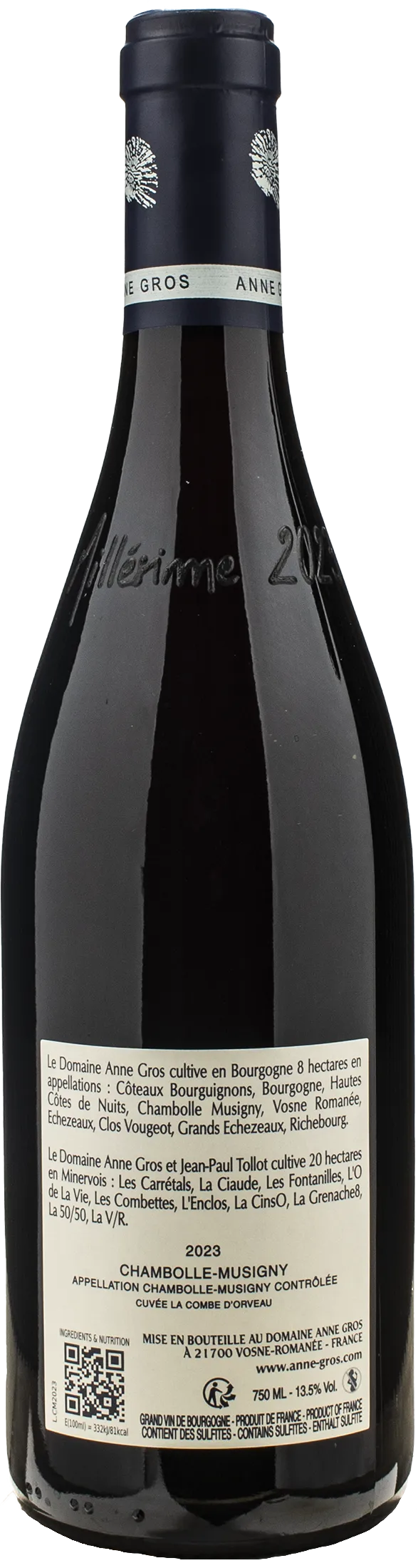 Anne Gros Chambolle Musigny Cuvee La Combe d’Orveau 2023