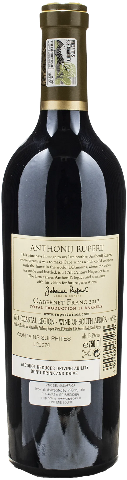 Anthonij Rupert Cabernet Franc 2017