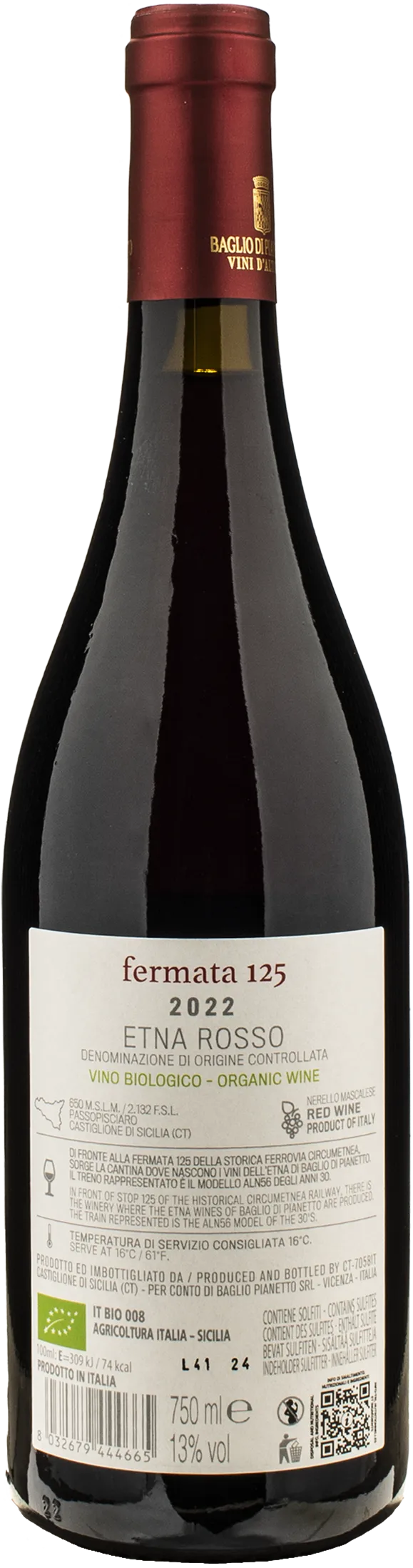 Baglio di Pianetto Fermata 125 Etna Rosso 2022