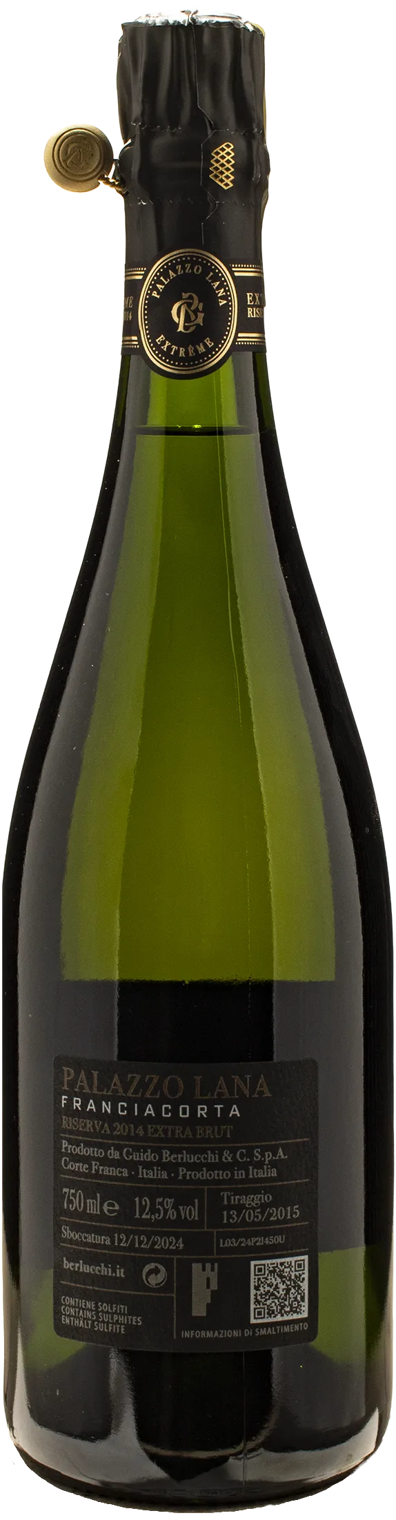 Berlucchi Franciacorta Palazzo Lana Extreme Blanc de Noirs Extra Brut Riserva 2014