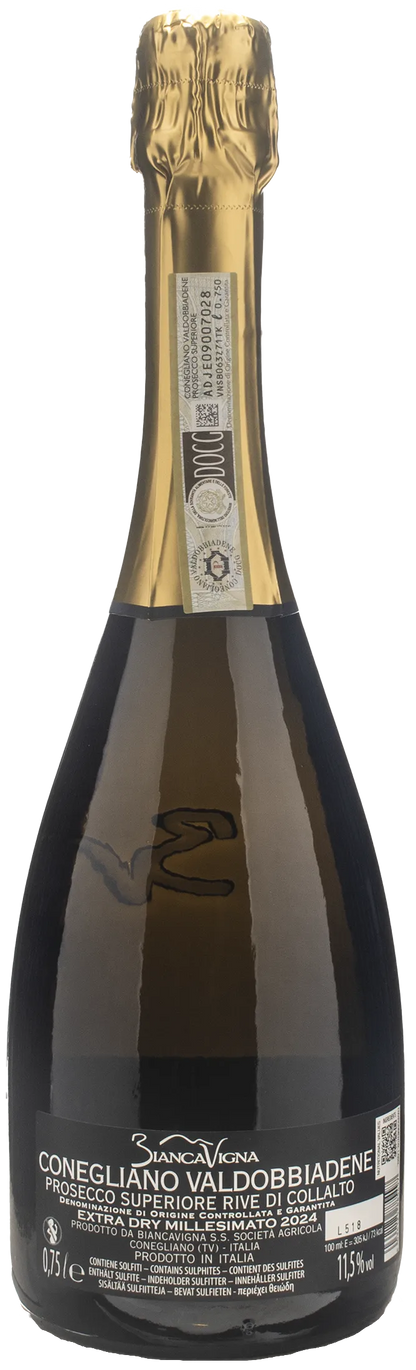 Biancavigna Conegliano Valdobbiadene Prosecco Rive di Collalto Superiore Extra Dry 2024