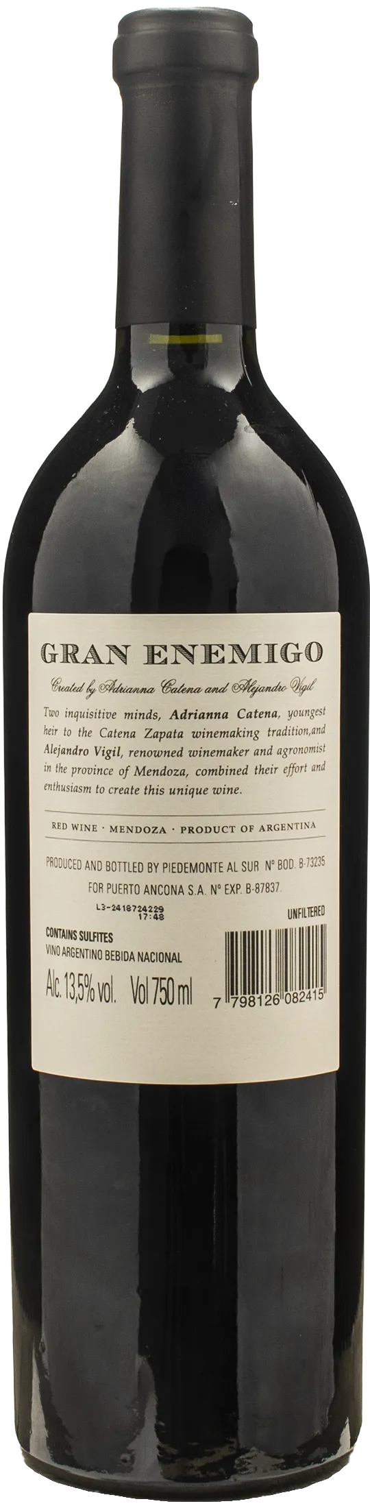 Bodega Aleanna Gran Enemigo 2020