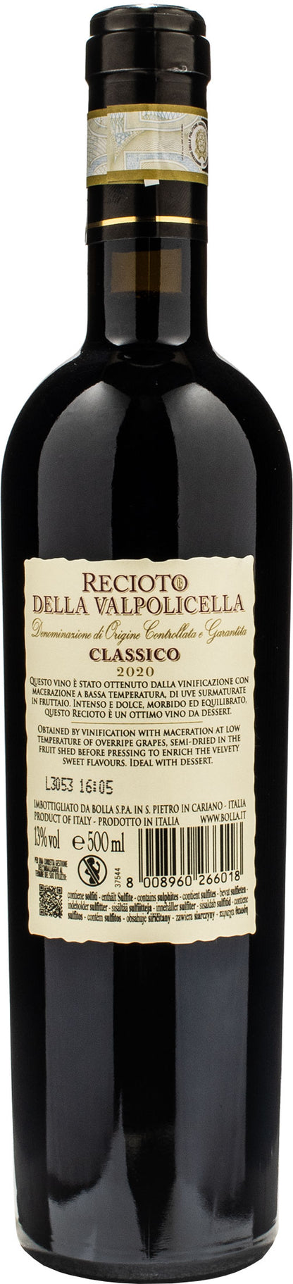 Bolla Recioto Valpolicella Classico 0.5L 2020
