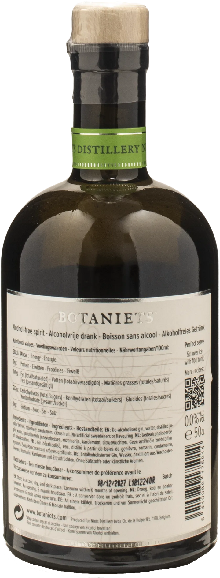 Botaniets Triple Distilled Gin Original Zero Alcohol 0.5L
