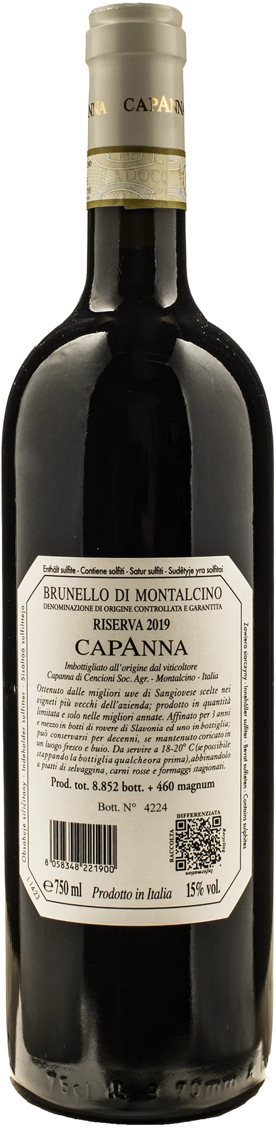 Capanna Brunello di Montalcino Riserva 2019