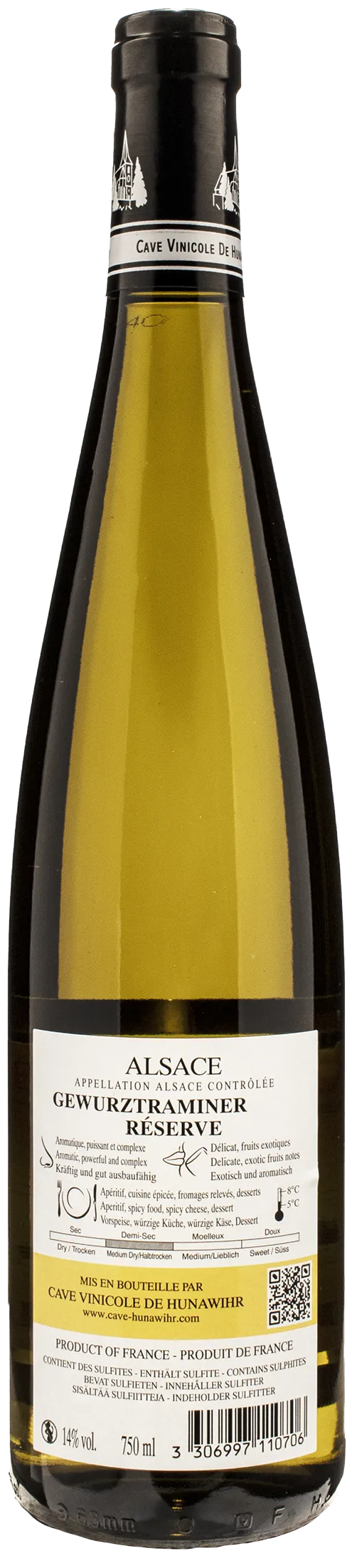 Cave Vinicole a Hunawihr Vin d'Alsace Gewurztraminer Reserve 2021