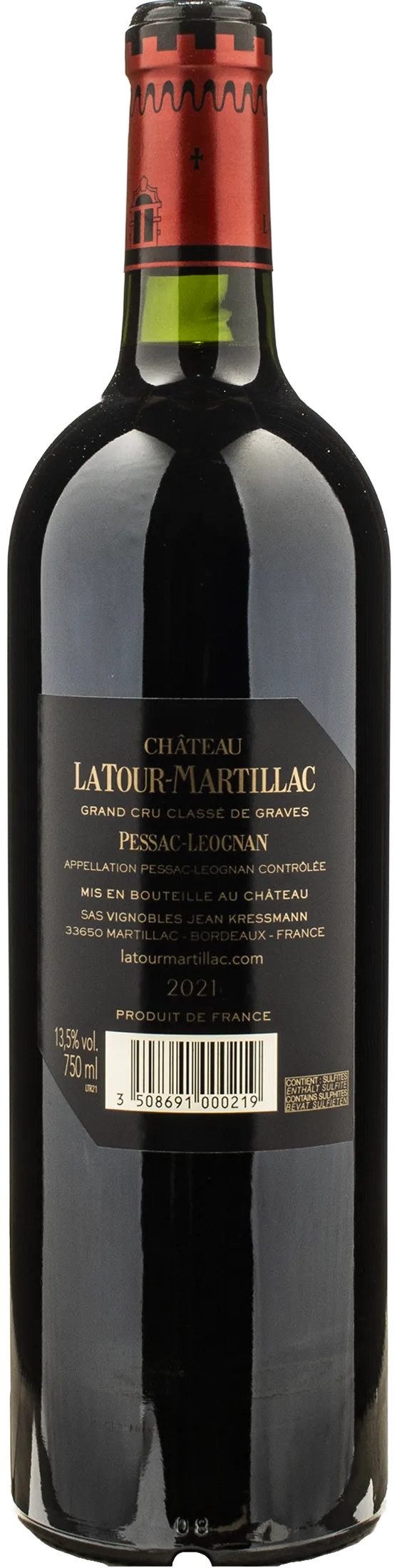 Chateau Latour Martillac Pessac Leognan Grand Cru Classe Rouge 2021