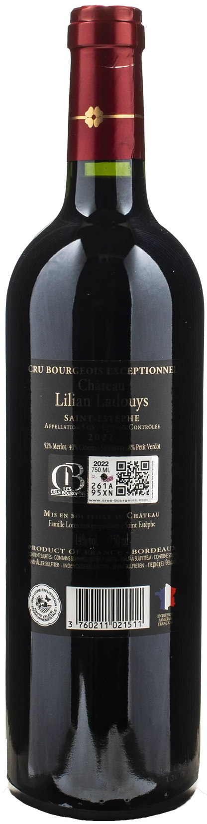 Chateau Lilian Ladouys St. Estephe Rouge Cru Bourgeois Exceptionnel 2022