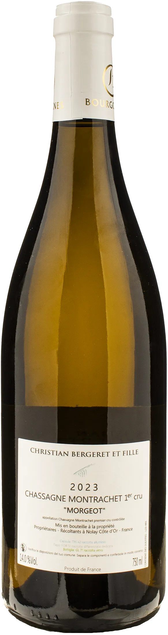 Christian Bergeret Chassagne Montrachet 1er Cru Morgeot 2023