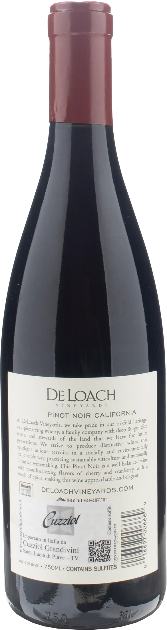 De Loach Winery Pinot Noir California Heritage Reserve 2021