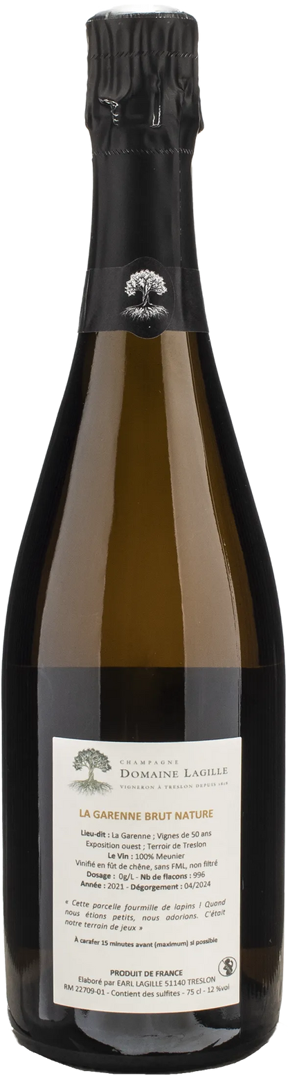 Domaine Lagille Champagne La Garenne Brut Nature